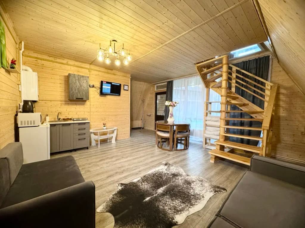 A-frame с кухней 2-уровневный с балконом фото 4