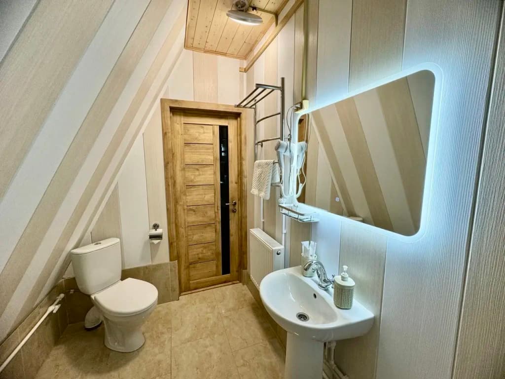A-frame с кухней 2-уровневный с балконом фото 7