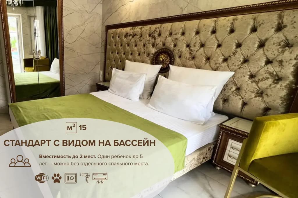 Двухместный номер Standard с видом на бассейн двуспальная кровать фото 1