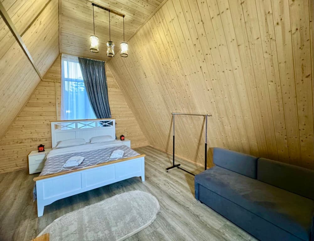 A-frame с кухней 2-уровневный с балконом фото 8