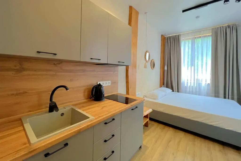 Двухместный номер с мини-кухней Comfort двуспальная кровать фото 8