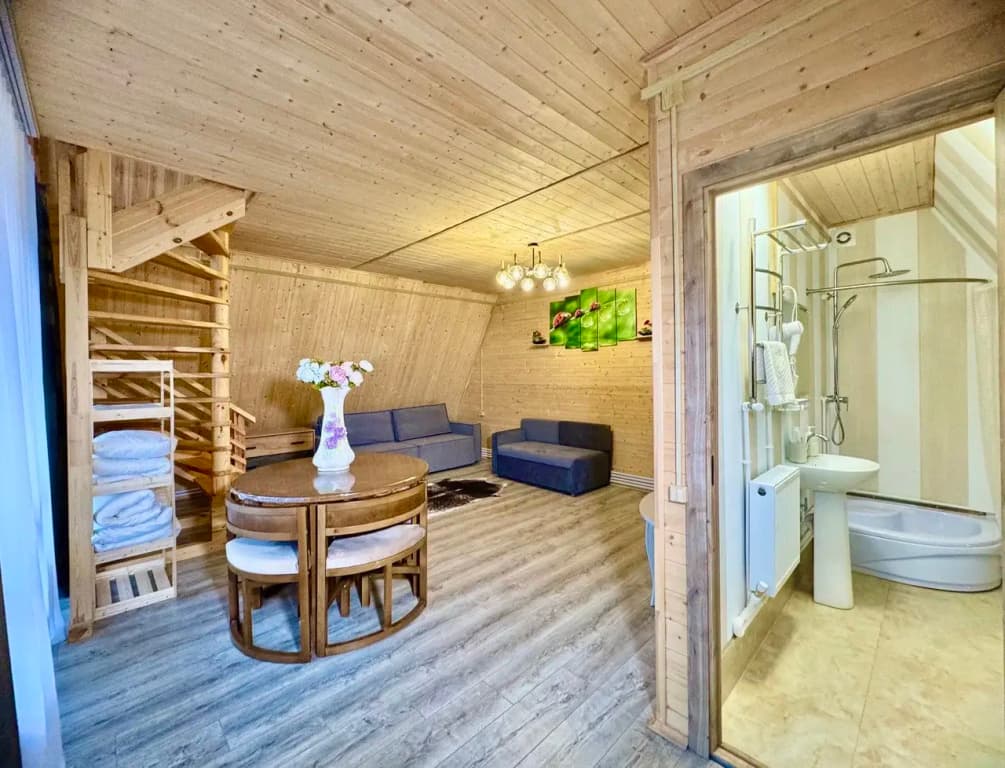 A-frame с кухней 2-уровневный с балконом фото 2
